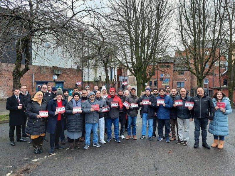 Labour Party activists meeting at the start of the campaign weekend